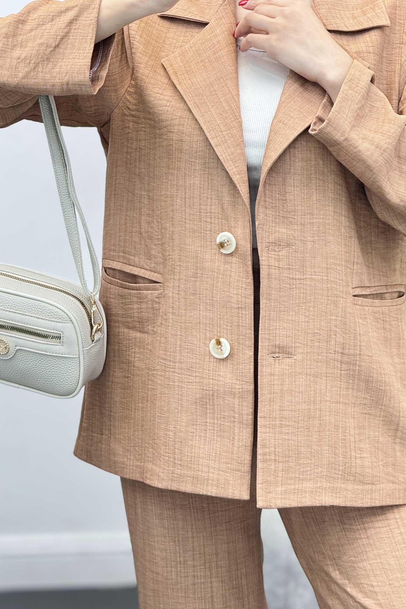 ست کت و شلوار شانتون دو دکمه رایسا