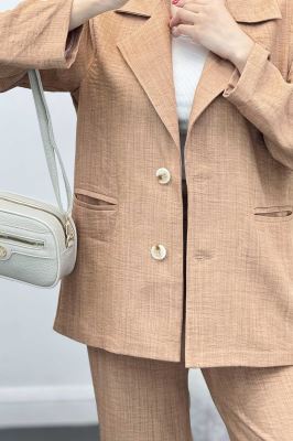 ست کت و شلوار شانتون دو دکمه رایسا