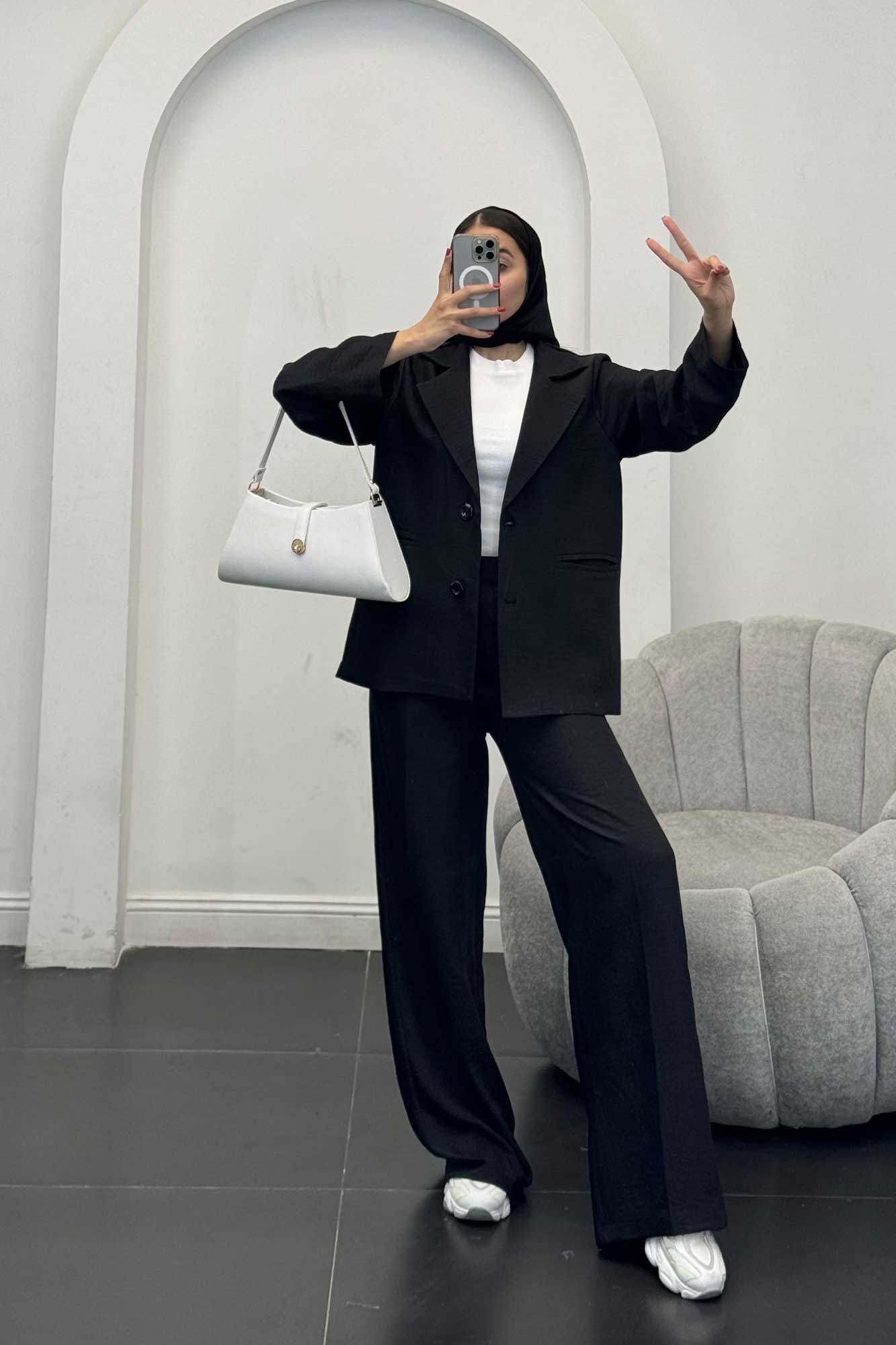 ست کت و شلوار شانتون دو دکمه رایسا