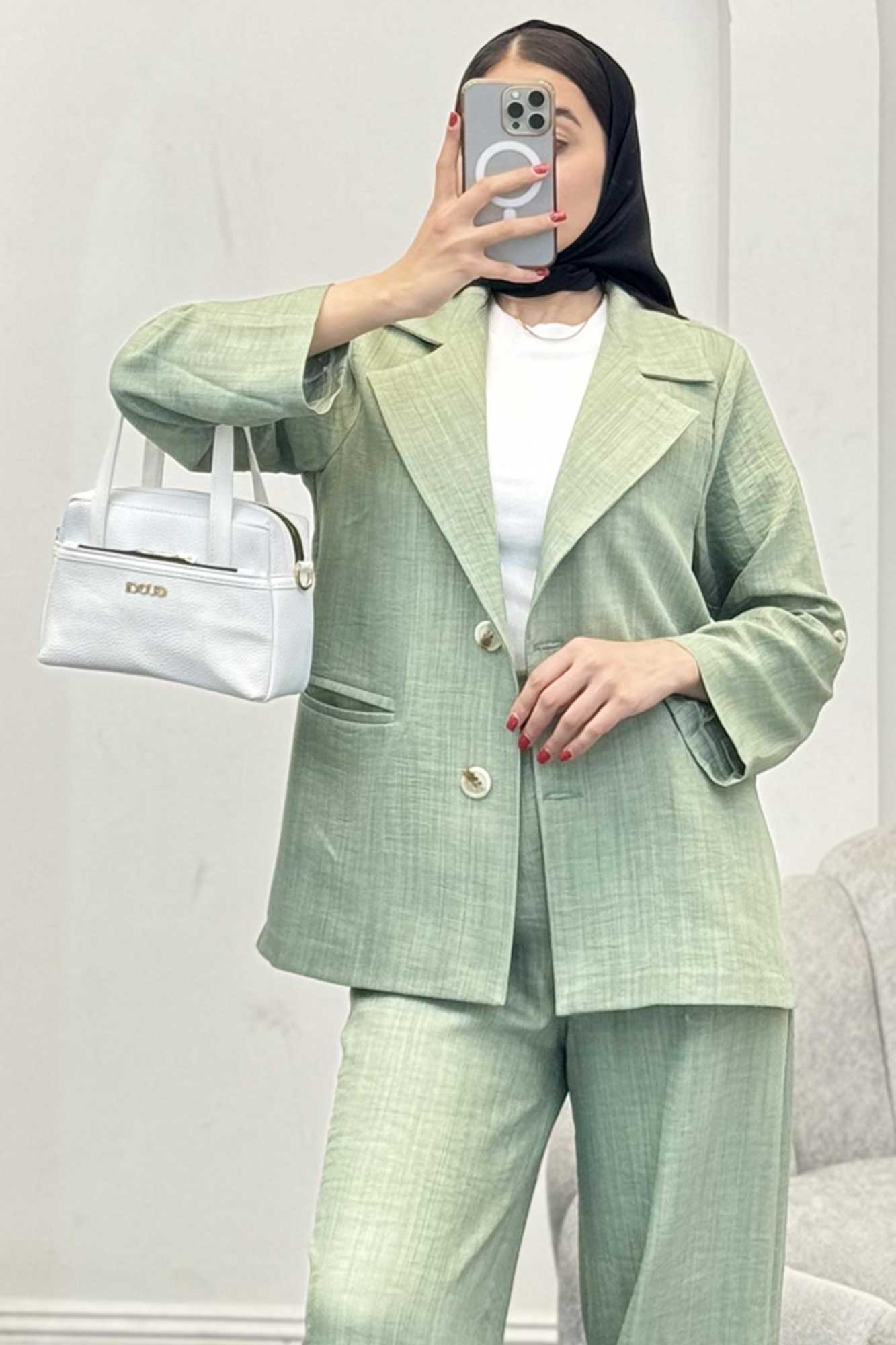 ست کت و شلوار شانتون دو دکمه رایسا