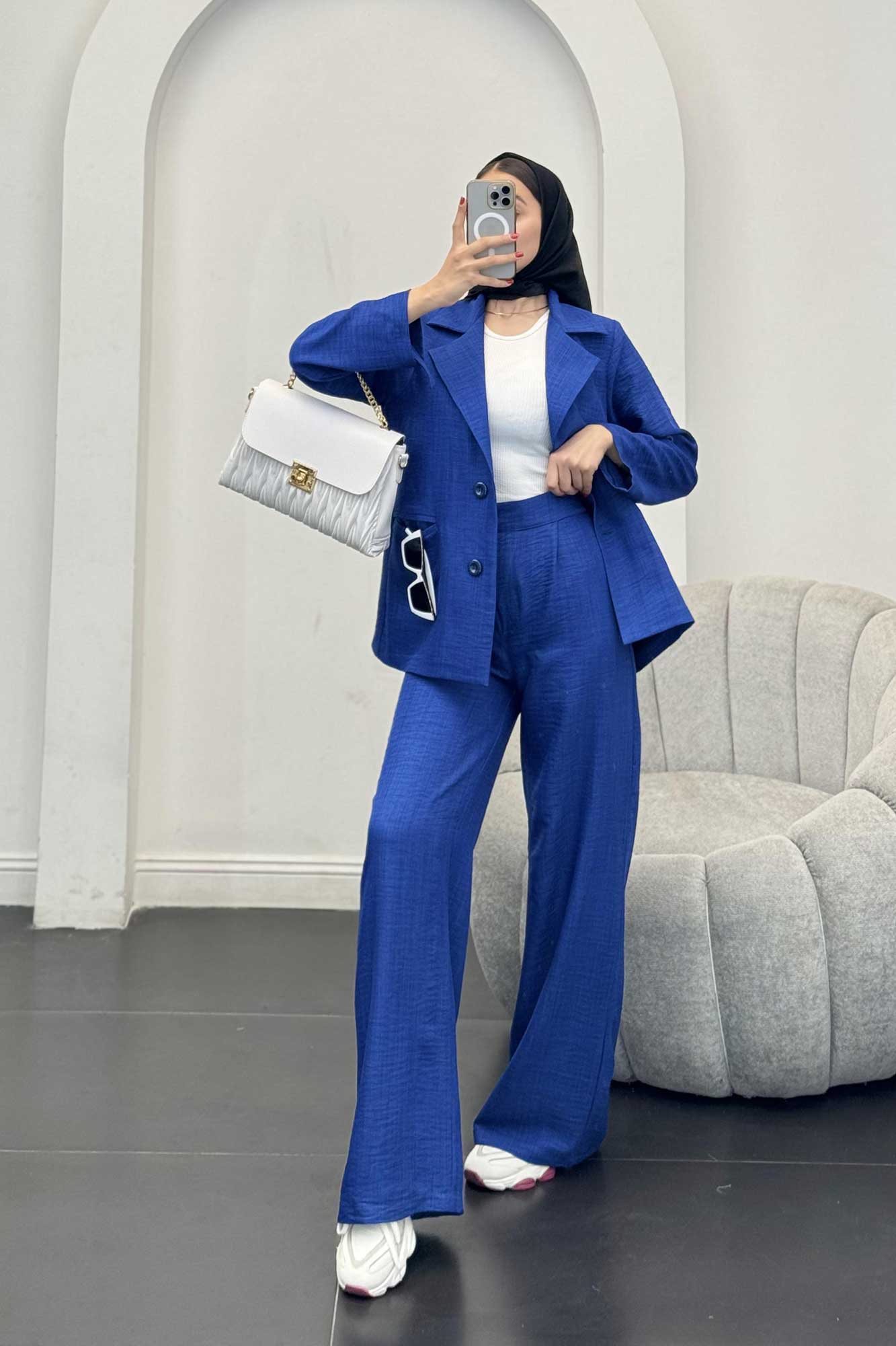 ست کت و شلوار شانتون دو دکمه رایسا