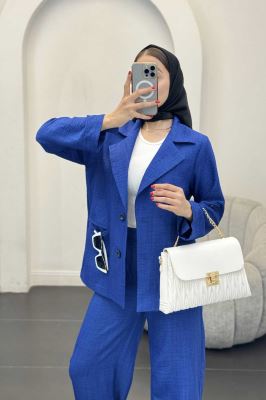 ست کت و شلوار شانتون دو دکمه رایسا