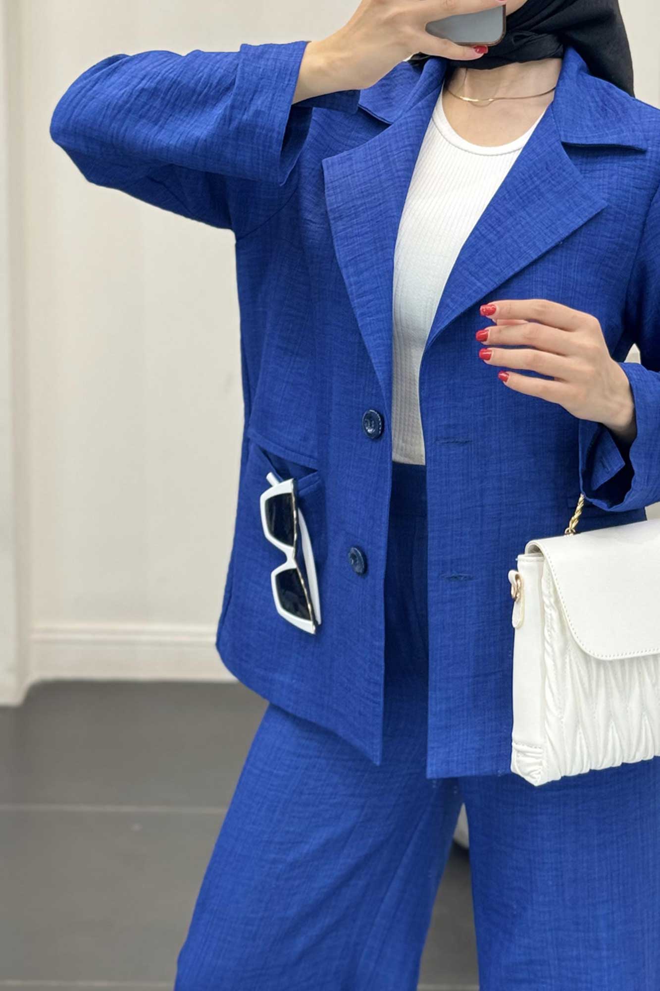 ست کت و شلوار شانتون دو دکمه رایسا