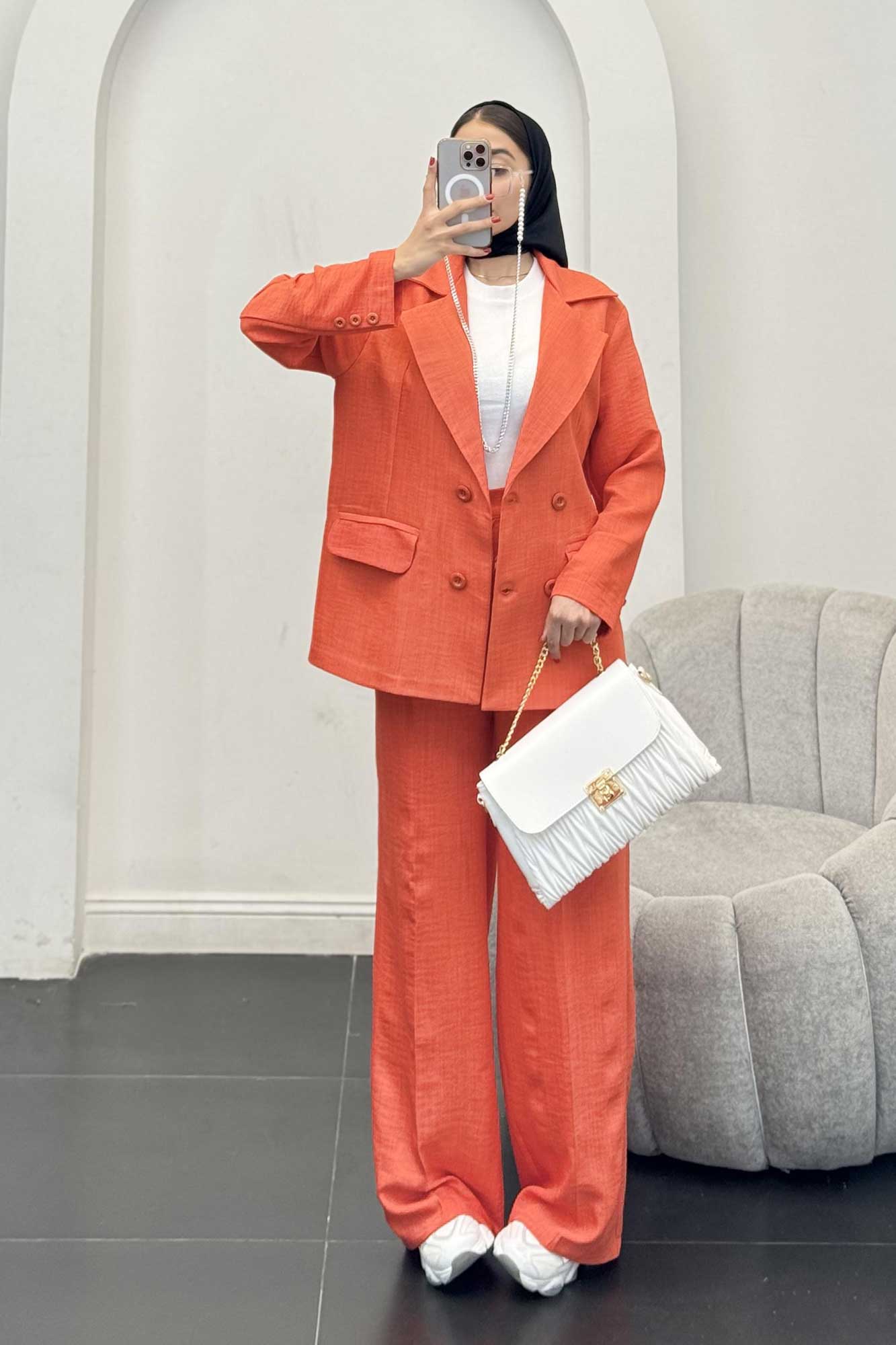 ست کت و شلوار شانتون جیب پاکتی زالینس