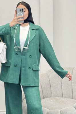 ست کت و شلوار شانتون جیب پاکتی زالینس