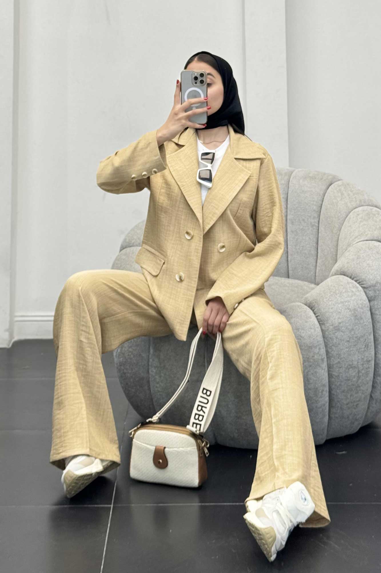 ست کت و شلوار شانتون جیب پاکتی زالینس