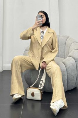 ست کت و شلوار شانتون جیب پاکتی زالینس