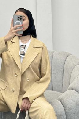 ست کت و شلوار شانتون جیب پاکتی زالینس