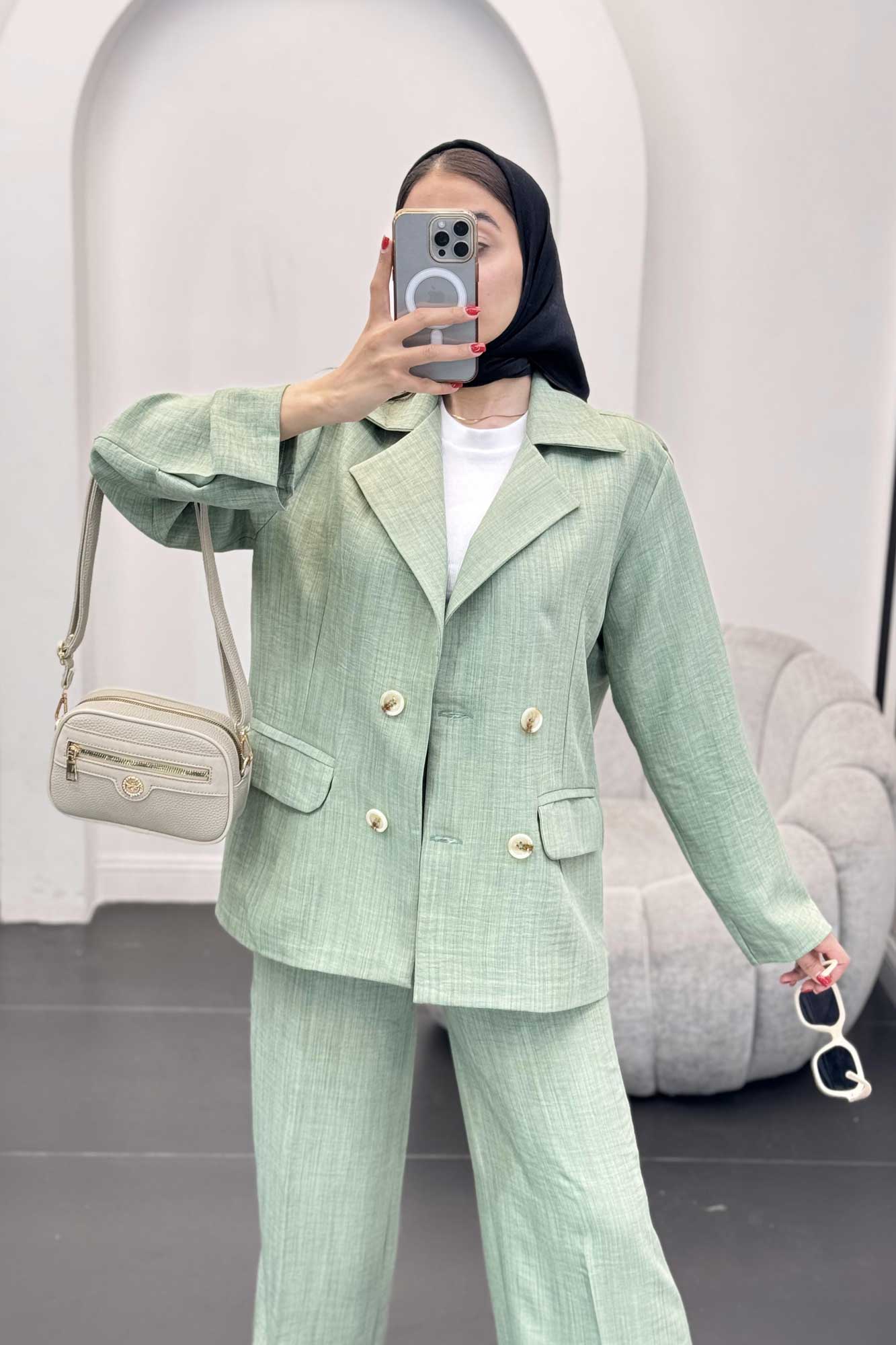 ست کت و شلوار شانتون جیب پاکتی زالینس