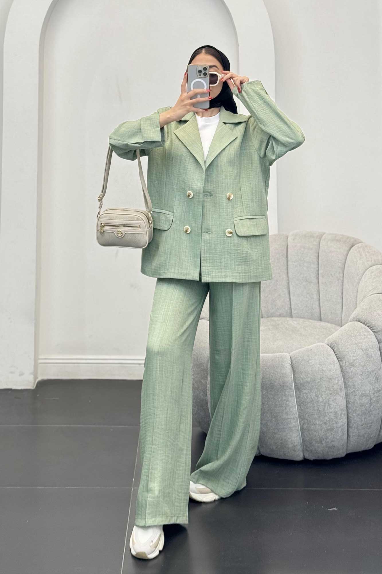 ست کت و شلوار شانتون جیب پاکتی زالینس