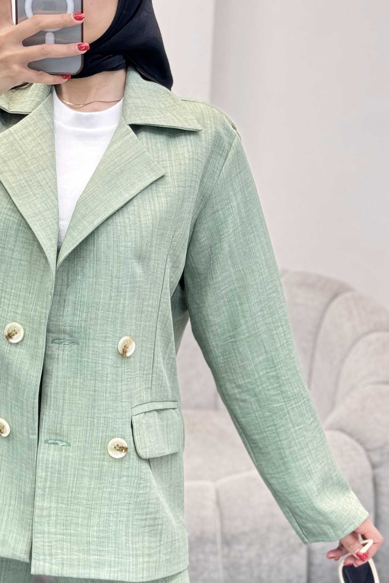 ست کت و شلوار شانتون جیب پاکتی زالینس