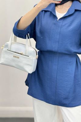 شومیز بابوس کمر گت دار آستین پیله