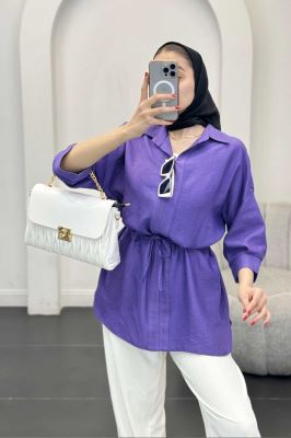 شومیز بابوس کمر گت دار آستین پیله