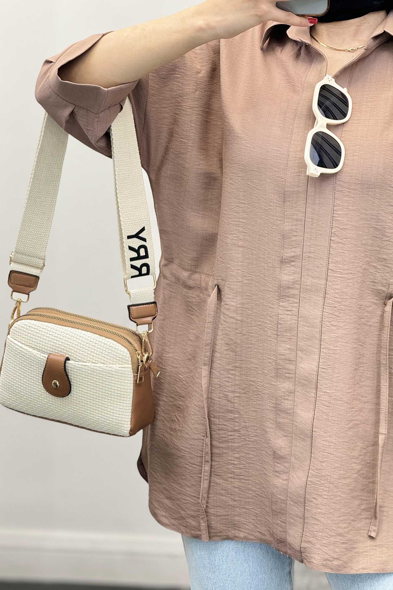 شومیز بابوس کمر گت دار آستین پیله