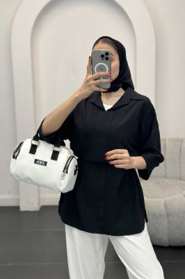 شومیز بابوس کمر گت دار آستین پیله