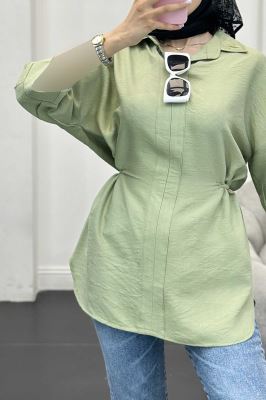 شومیز بابوس کمر گت دار آستین پیله