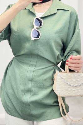 شومیز بابوس کمر گت دار آستین پیله