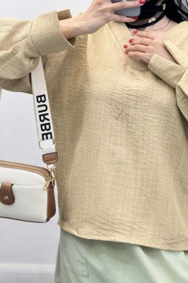 بلوز یقه هفت شانتون آستین پیله