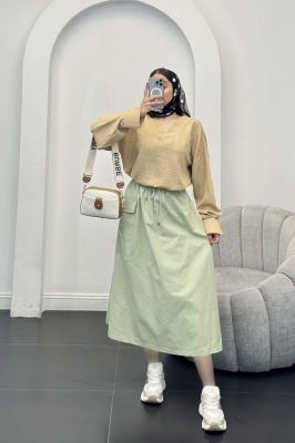 بلوز یقه هفت شانتون آستین پیله