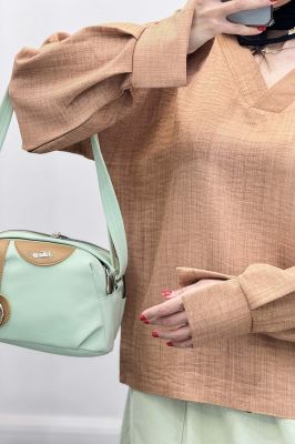 بلوز یقه هفت شانتون آستین پیله