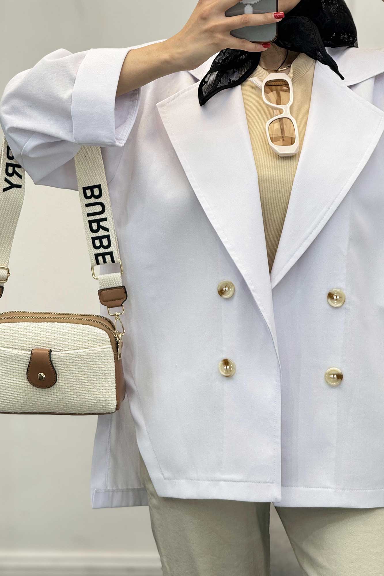 کت لینن آستین پاکتی بغل چاکدار نهال