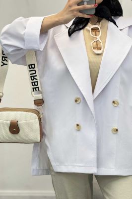 کت لینن آستین پاکتی بغل چاکدار نهال