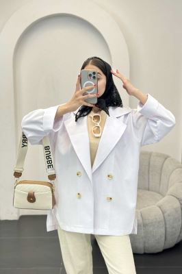 کت لینن آستین پاکتی بغل چاکدار نهال