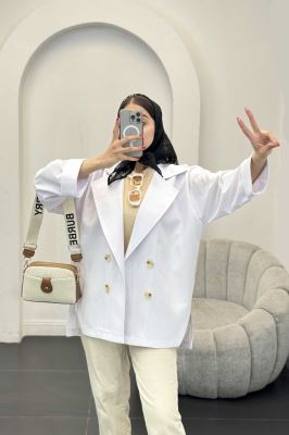 کت لینن آستین پاکتی بغل چاکدار نهال