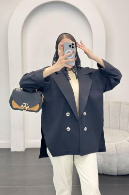 کت لینن آستین پاکتی بغل چاکدار نهال