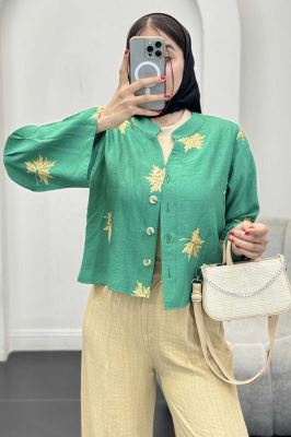 بلوز گلدوزی آستین زنگوله ای