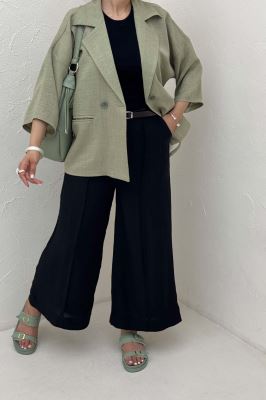 مانتو کتی آستین سه رب یقه انگلیسی شانتونR