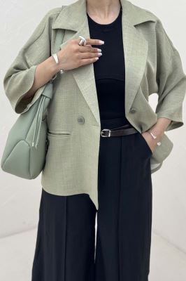 مانتو کتی آستین سه رب یقه انگلیسی شانتونR