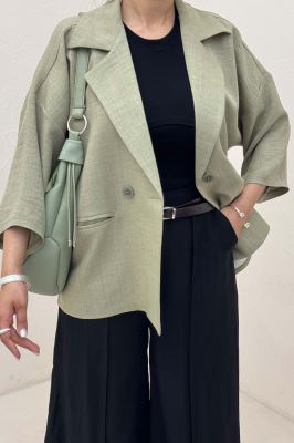 مانتو کتی آستین سه رب یقه انگلیسی شانتونR