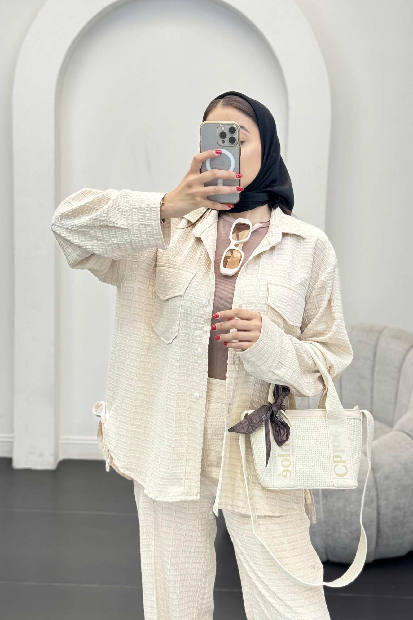 ست شومیز و شلوار بغل بنددار نوا