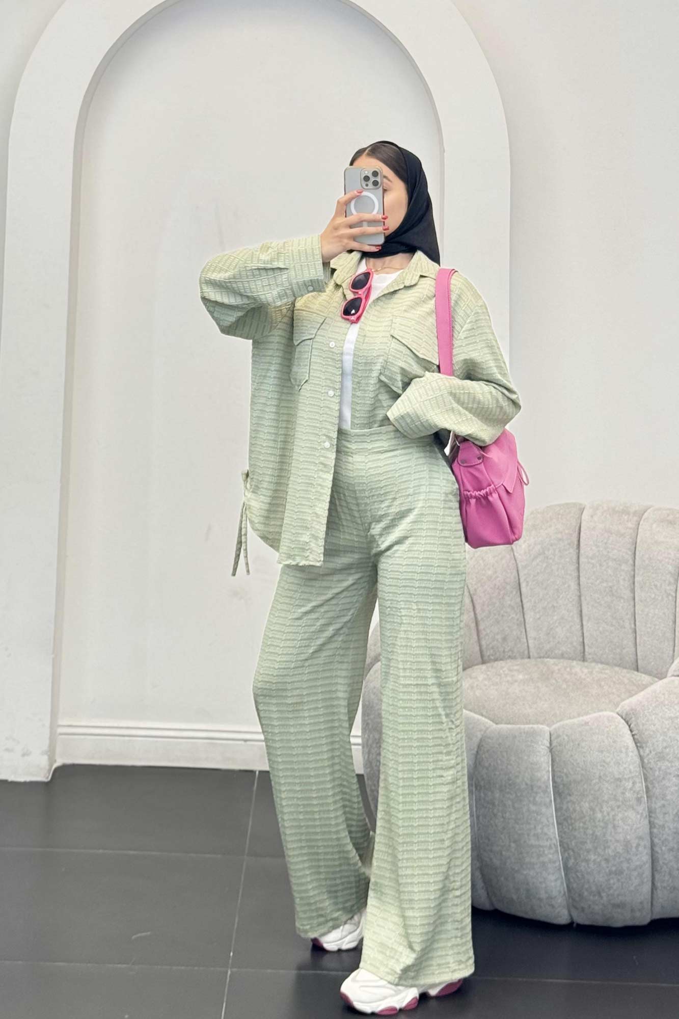 ست شومیز و شلوار بغل بنددار نوا