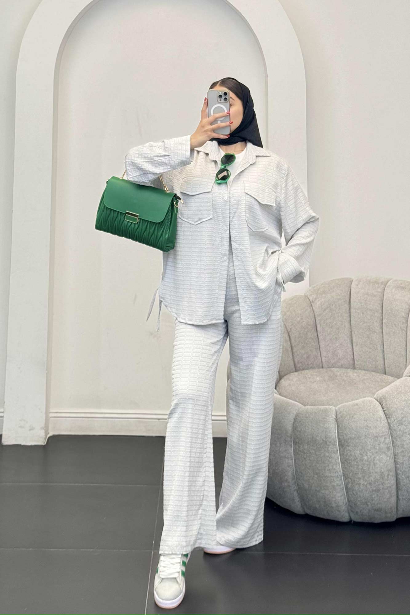 ست شومیز و شلوار بغل بنددار نوا