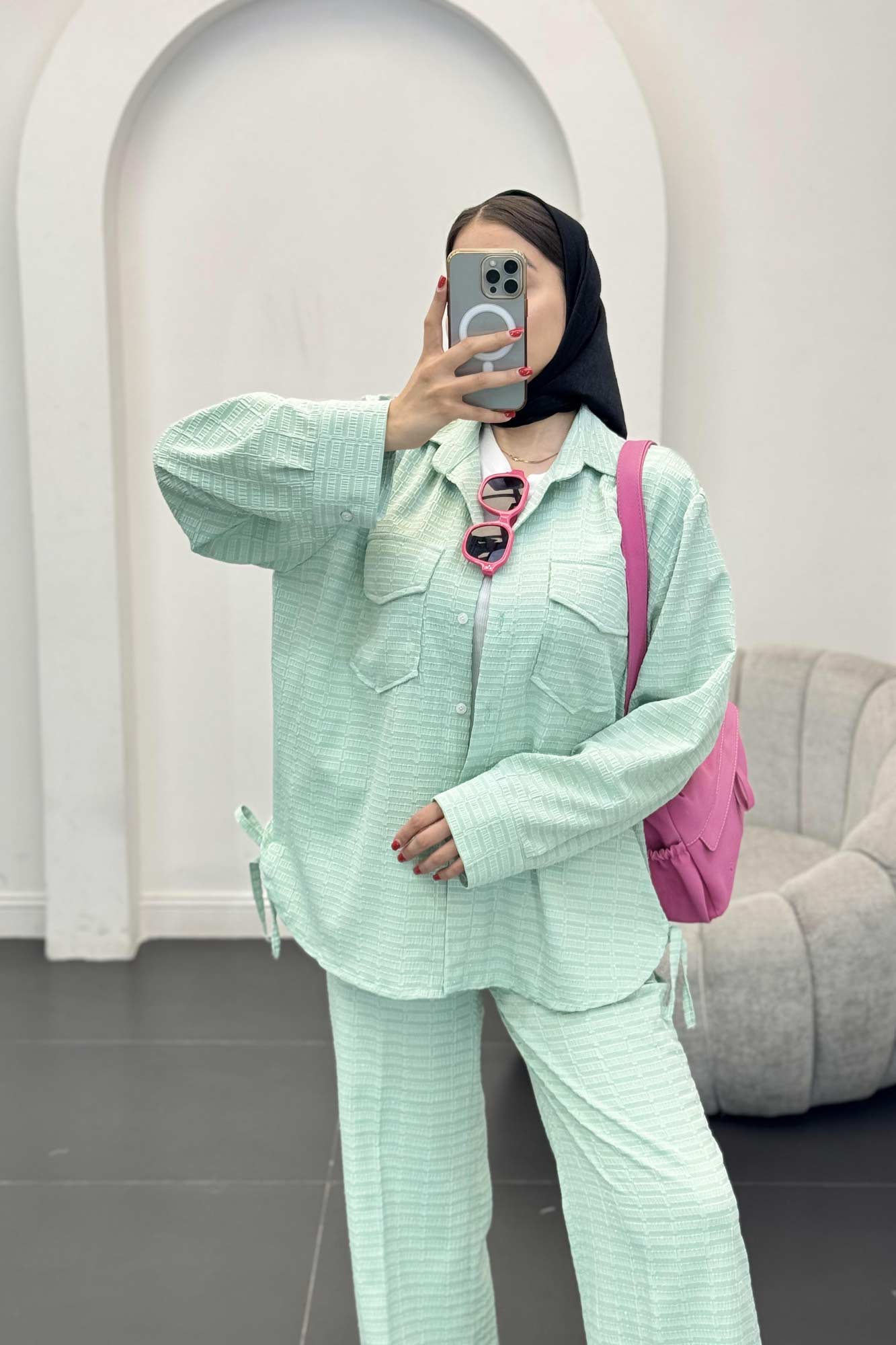 ست شومیز و شلوار بغل بنددار نوا