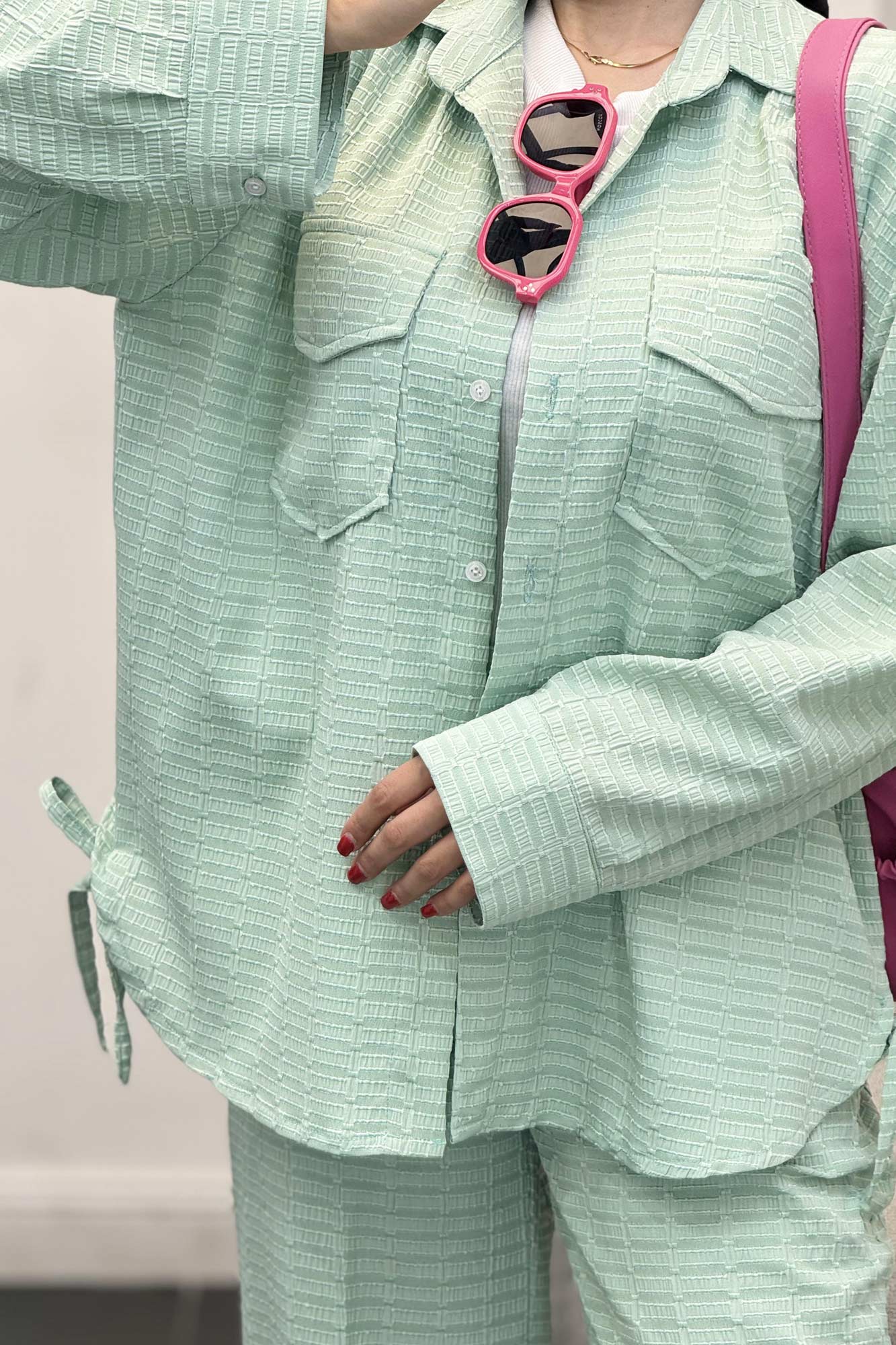 ست شومیز و شلوار بغل بنددار نوا