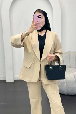 ست کت و شلوار یقه آرشال شکوفه