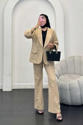 ست کت و شلوار یقه آرشال شکوفه