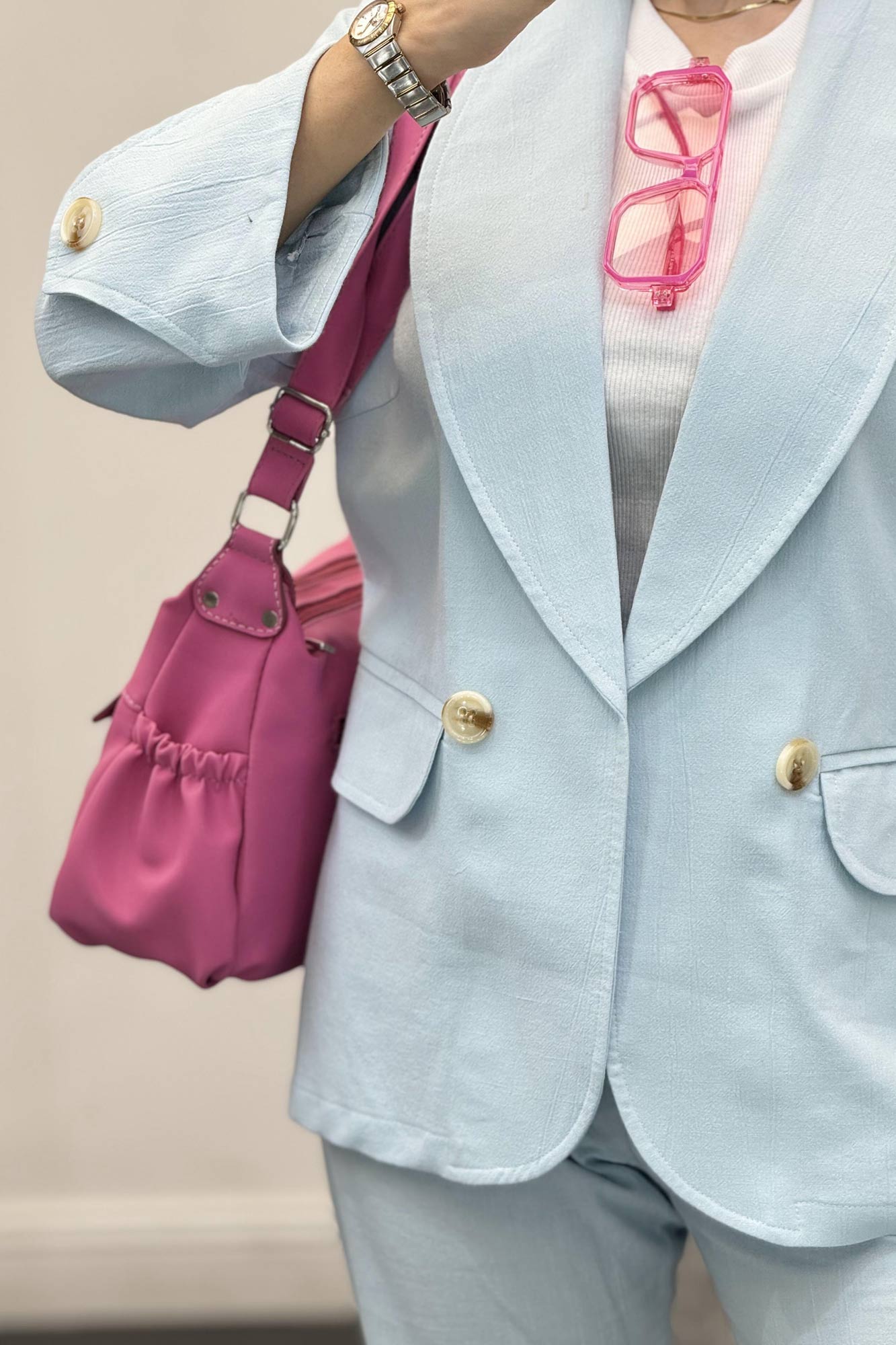 ست کت و شلوار یقه آرشال شکوفه