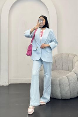 ست کت و شلوار یقه آرشال شکوفه