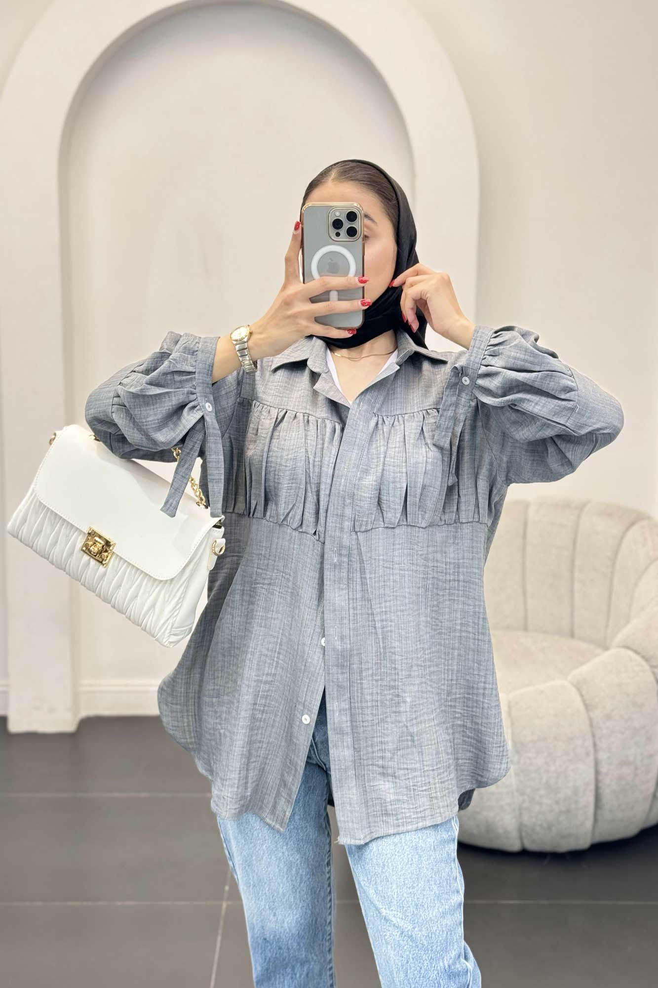 پیراهن جلوچین دار شانتون R