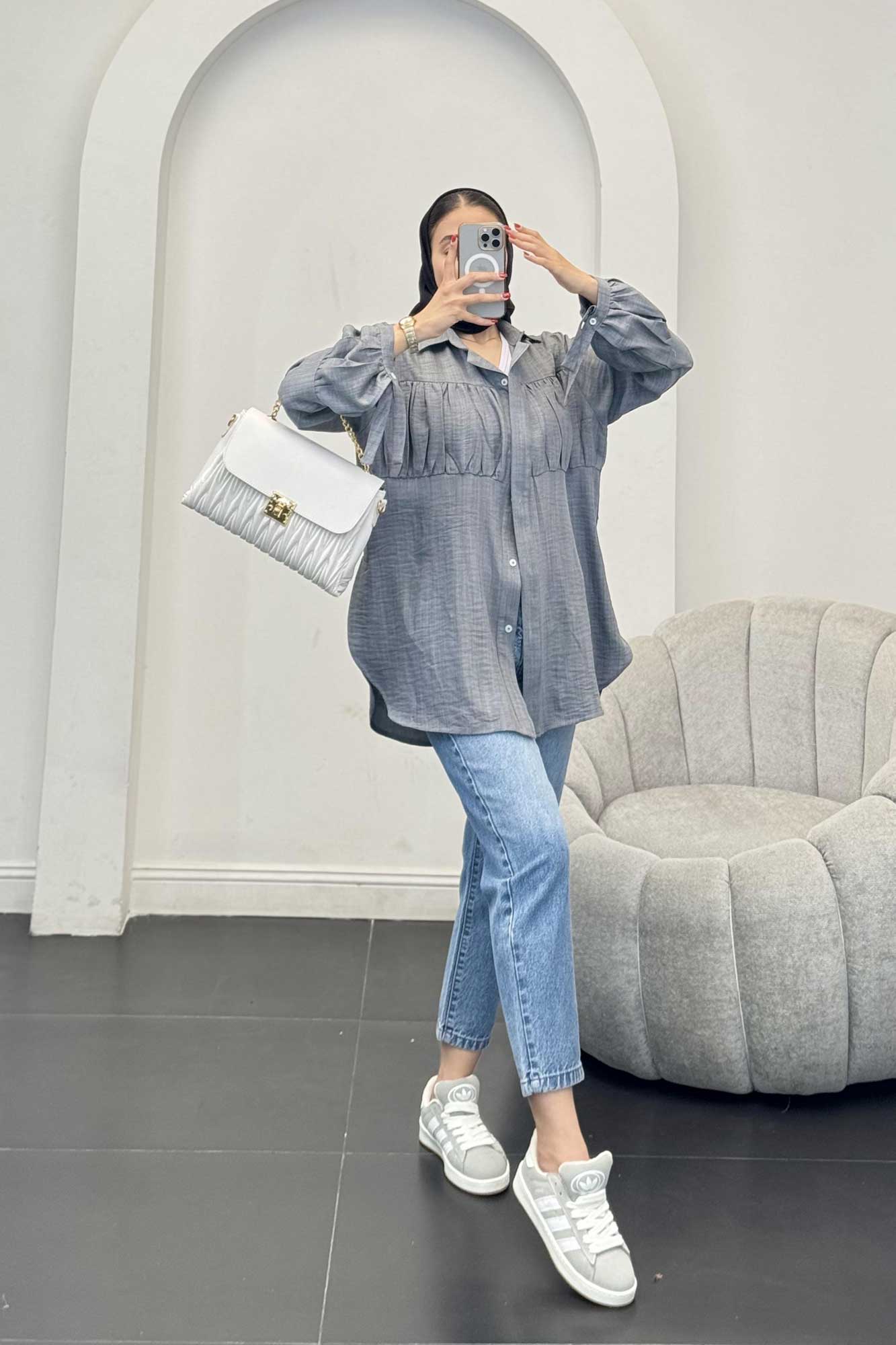 پیراهن جلوچین دار شانتون R