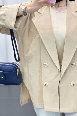 کت لینن آستین پاکتی بغل چاکدار نهال