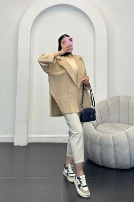 کت لینن آستین پاکتی بغل چاکدار نهال