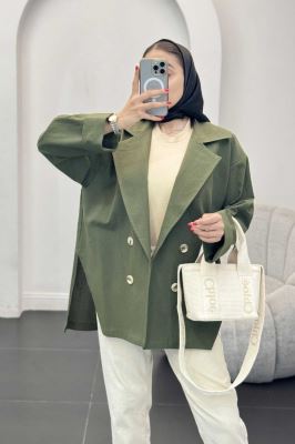 کت لینن آستین پاکتی بغل چاکدار نهال