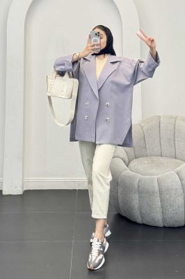 کت لینن آستین پاکتی بغل چاکدار نهال