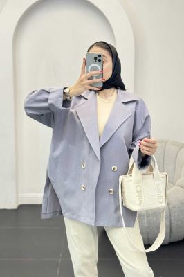 کت لینن آستین پاکتی بغل چاکدار نهال