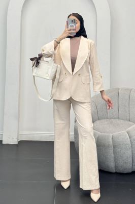 ست کت و شلوار یقه آرشال شکوفه